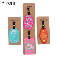 【DT】 hot  Travel Accessories Keep Calm Luggage Tag Fashion Women Silica Gel Suitcase ID Address Holder Baggage Boarding Tag Portable Label