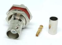 CON-BNCF-200-BKD : หัวต่อ BNC female crimp for LMR200 LLC200 RG58 - - Bulkhead