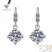 1ct EF VVS1 Diamond Test Passed Moissanite 18K White Gold Plated 925 Silver Earring Jewelry Woman Girlfriend Gift