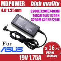 For ASUS laptop AC adapter charger 19V 1.75A 33W 4.0x1.35mm S200E X201E X403M E403N E402 E203N X200M X202E F201E