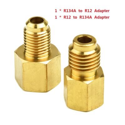[HOT XIJXEXJWOEHJJ 516] 2XCar Air Conditioner Adapter วาล์วนิรภัย R12 R134a R134a R12 Adapter Kit 1/4หญิง Flare 1/2 Acme Quick Coupling Adapt