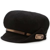 Fibonacci Retro Horizontal Stripes Newsboy Cap High Quality Beret Belt Octagonal Hat for Men Women Cap