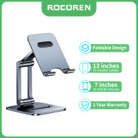 Rocoren ขาตั้งแผ่นเหล็กแบบตั้งโต๊ะแท่นวางโทรศัพท์พับได้ที่วางขาตั้งแท็บเล็ต