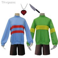 ﺴ☢ Anime Game Undertale Chara Costume Necklace Collar Sweatshirts Shorts Props Adult Men