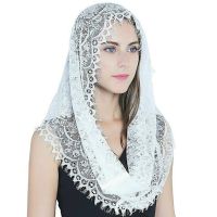 perfect Chapel Veil Mantilla Veils Latin Mass Flower Embroidered Head Covering Lace Edge Scarf for Confirmation and Baptism