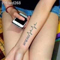 Waterproof Temporary Tattoo Sticker heartbeat wave French quot;it is the life quot; English letter women 39;s tatto flash tatoo fake tattoos