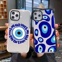 {L electronic shell} ตุรกี Evil Eye เคสโทรศัพท์สำหรับ IPhone 14 Pro 13 12 11 Pro Max 7 8 Plus X XR XS SE2022โปร่งใสน่ารักกันกระแทก Soft TPU Cover