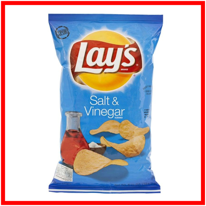 Lays Salt &amp; Vinegar Potato Chips 184g เลย์ รสเกลือและน้ำส้มสายชู มัน ...