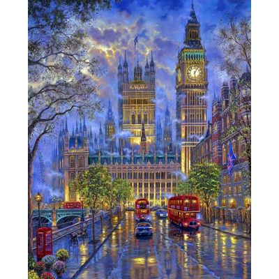 ❧ Painting By Numbers Beautiful Diy London Big Ben Oil Paint Acrylic Paint By Number Landscape Coloring Picture For Home Decor Art