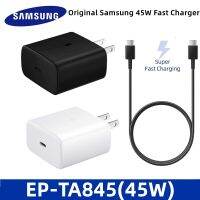 ต้นฉบับ Samsung 45W/65W USB-C อะแดปเตอร์พลังงาน Super Super Fast Charger ประเภท C US ปลั๊กเครื่องชาร์จผนังสำหรับ Samsung Galaxy S23 Ultra S22 S21 S20 หมายเหตุ 20 หมายเหตุ 10+ Z พับ 5 Z FLIP 5 TAB S9 S8 พร้อมสายเคเบิลชาร์จเร็ว 5A 5A