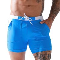 Summer Mens Swimming Trunks Quick Drying Swim Shorts Nlyon Drawstring Pockets Lining Stretching Quarter Beach Pants