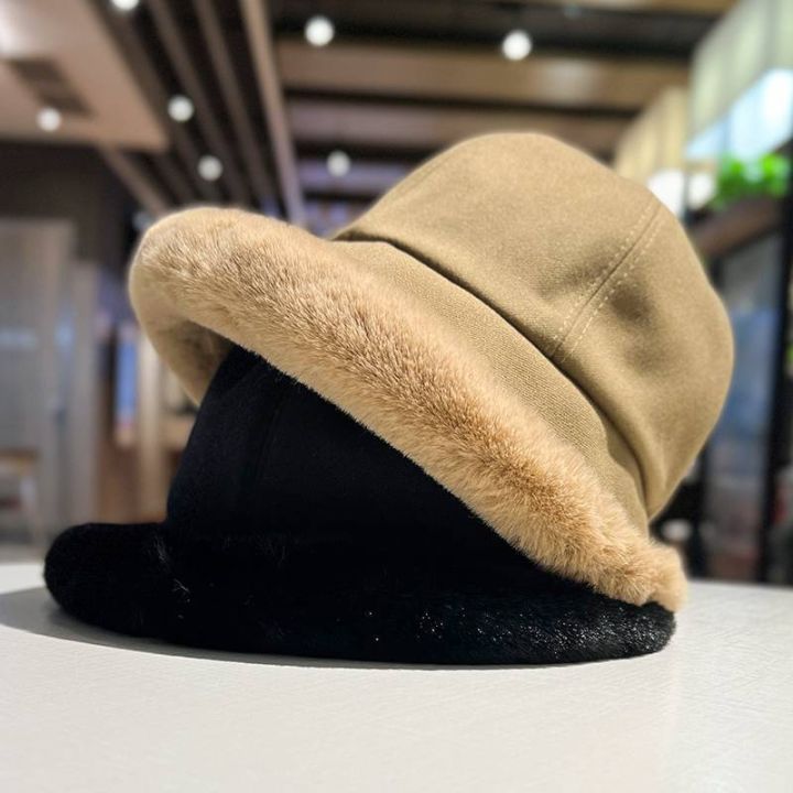 หมวกบักเก็ตผ้าวูลกันหนาวกันหิมะ01-พร้อมส่งในไทย