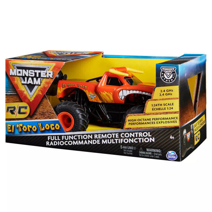 [Original] Monster Jam 124 Remote Control El Toro Loco Toys for Kids