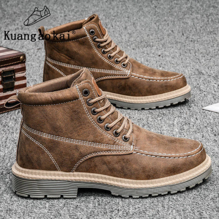 pioneer-storeผู้ชายรองเท้าบูทmartinรองเท้าบุรุษสไตล์เกาหลีall-match-high-topฤดูใบไม้ร่วงรองเท้าบู๊ทเล่นหิมะ