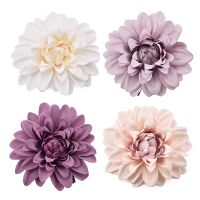 ❈№ 30PCS/9cm Artificial Dahlia Silk Flower Rose Heads For Wedding Decoration DIY Wreath Gift Box Scrapbooking Craft Fake Flowers