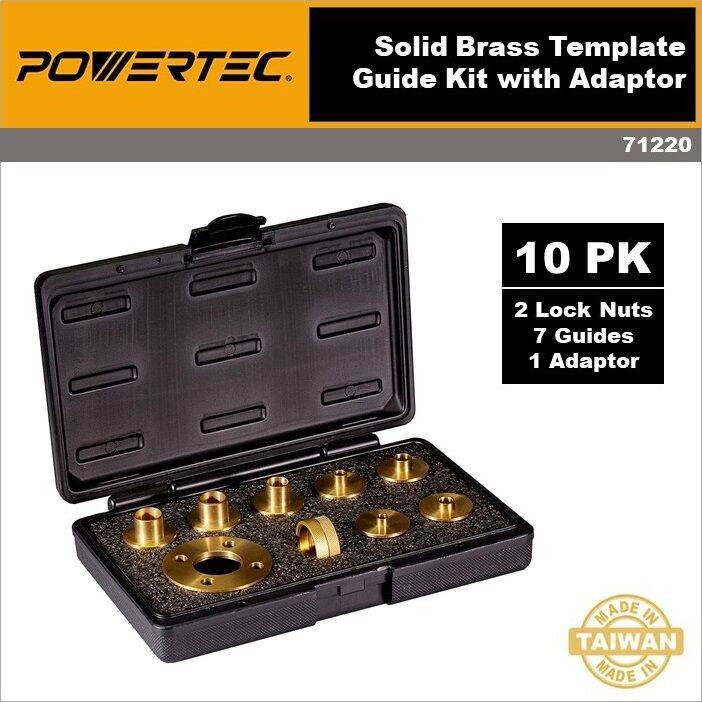 Powertec Solid Brass Template Guide Kit with Adaptor 71220 Lazada PH