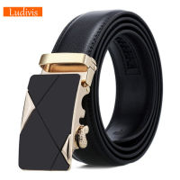 LUDIVIS nd Belt New Male Designer Automatic Buckle Cowhide Leather men belt 110cm-150cm Luxury belts for men Ceinture Homme