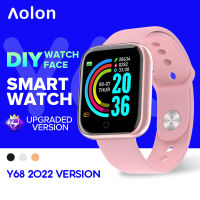 Aolon Y68 สมาร์ทวอทช์บลูทูธโทร IP67 กันน้ำผู้ชายผู้หญิงกีฬา การออกกำลังกาย Smart Watch