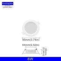 6ชิ้น/ล็อตไฟดาวน์ไลท์ Led 6W 9W 12W 18W 24W 220V ไฟติดเพดานสปอตไลท์ Led กลมแผงไฟดาวน์ไลท์ไฟติดเพดาน S