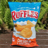 อเมริกัน Ruffles มันฝรั่งทอดหยักชีสรสครีม Cheddar &amp; Sour Cream184.2G