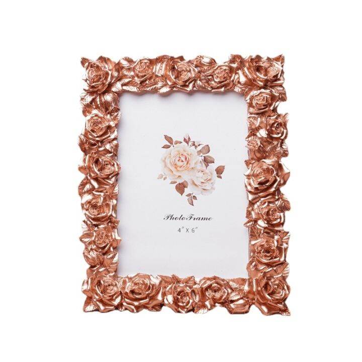 cw-wddsxxjsl-european-style-rose-embossed-photo-frame-ornaments-gold-creative-office-bedside-home-decoration