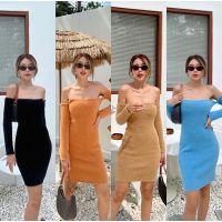 ✨ꫛꫀꪝ ✨Ohdress??(420฿ฟรีส่ง) เดรสเปิดไหล่แขนยาว koreasty สุดๆ ตัวนี้แอดเก็บเรียบร้อย? บอกเลยปังสุดๆ ดียยยย์ไปหมด