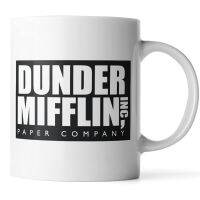 เสื้อ Dunder Mifflin แก้วมัคทีวีโชว์สำนักงานได้แรงบันดาลใจจากฟาร์มตลกๆแก้วกาแฟถ้วยกาแฟแก้วเซรามิคที่เป็นมิตรกับสิ่งแวดล้อม