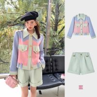 【พร้อมส่ง】 GIRI &amp; GIRI Made by Korean 23SS Color pop set Blazer+Short IT2023E27 เสื้อผ้าแฟชั่น ชุดเข้าเซท เสื้อ กางเกง