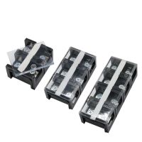 TC 60A 100A 150A 600V Dual Row Barrier Screw Terminal Block DIN Rail 3/4/5 PIN Black Box Iron Copper Wire Connector