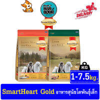 SmartHeart Gold สูตร Salmon meal  and Lamb สำหรับสุนัขโตพันธุ์เล็ก อาหารหมาพรี่เมี่ยม รวมทุกขนาด &amp;gt;ขนาด 1kg - 7.5 kg.