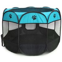 Playpen Cat Tent Folding Octog Indoor Puppy Cat Mesh Shade Cover Nest Kennel Exercise Cage Octagon Fence