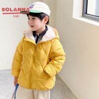 SOLANNA เสื้อกันหนาวเด็กชาย กันหนาวเด็กผญ การออกแบบลายสก๊อตสีทึบที่ทันสมัย เสื้อแจ็คเก็ตกันลมกันลมสำหรับเด็กผ้าฟลีซหนา23915