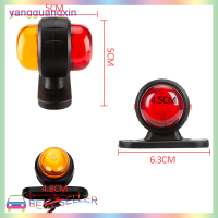 yangguangxin 2x Red Amber Corner Side MARKER LED Light Outline โคมไฟรถบรรทุกรถพ่วงรถตู้12V