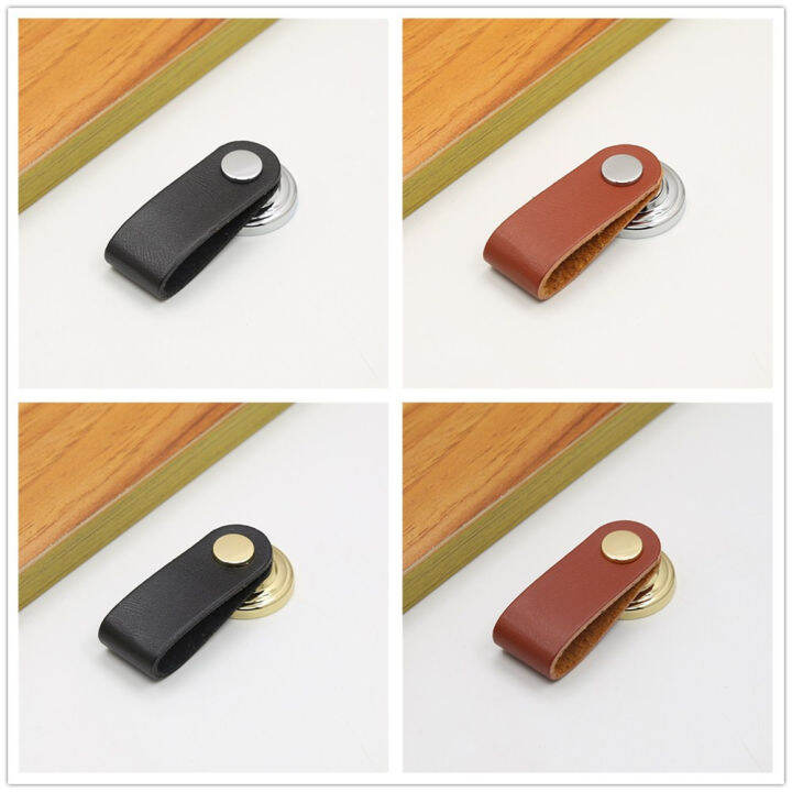 1-pc-หนัง-w-สกรู-simple-knob-หลุมเดียว-75-มม-ความยาว-minimalist-modern-decor-เฟอร์นิเจอร์ดึงลิ้นชักตู้สีดำสีน้ำตาล-kdddd