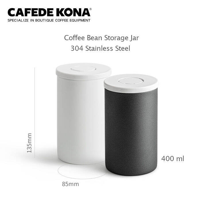 cafede-kona-304-stainless-coffee-bean-storage-jar-กระปุกเก็บเมล็ดกาแฟ-มีช่องระบายอากาศออก-unidirectional-vent-storage-jar