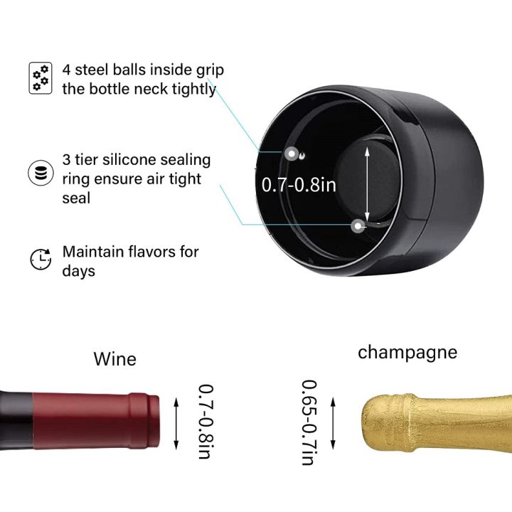ร้อน-viboelos-สูญญากาศไวน์แดงแชมเปญจุกขวดปิดผนึกฝาขวดกันชนป้องกันการรั่วรักษาความสดขวดไวน์เสียบชุด