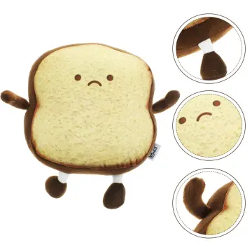 Giant Emoticon Toast Bread Bed Cushion Stuffed Bread Cartoon Food