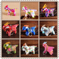 10pcslot Thai handmade fabric lamb keychain Animal Sheep key chain bohemia keychain bag charm keyholder ethnic jewelry keyring