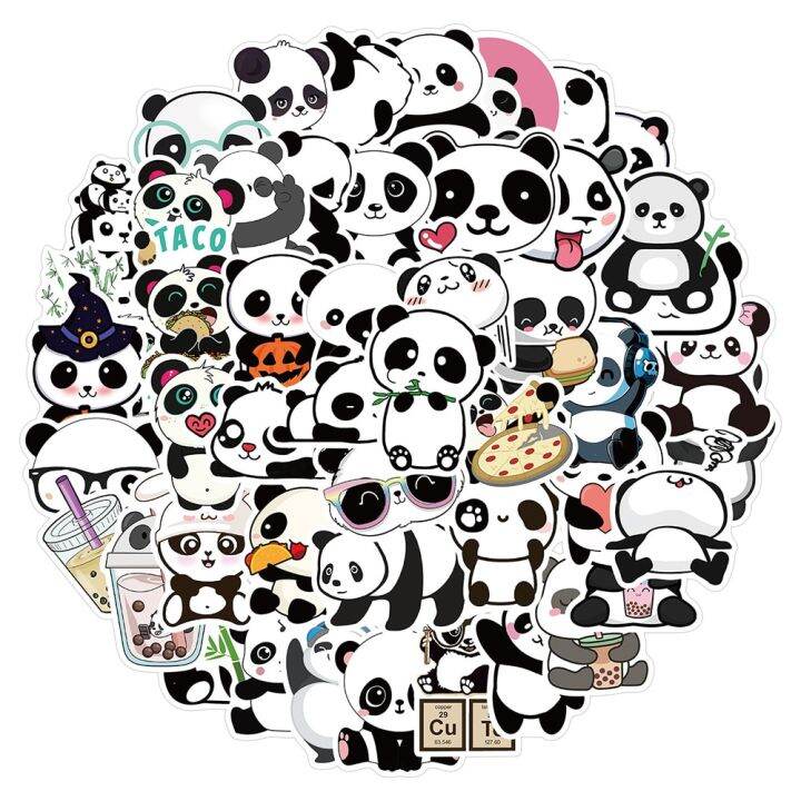 10-30-50pcs-cute-panda-cartoon-animal-stickers-luggage-skateboard-cute-diy-cool-graffiti-waterproof-funny-kid-toy-sticker-decal-stickers-labels