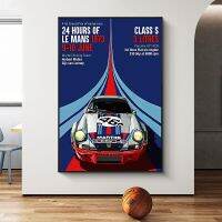 24ชั่วโมงของ Le Mans 1973บนผ้าใบพิมพ์โปสเตอร์นอร์ดิกภาพศิลปะบนผนังสำหรับ Living Noom ที่ตกแต่งบ้านไร้กรอบ Niufen