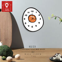 Mzd【ห้องนอน/ห้องนั่งเล่น/ที่ทำงาน/ห้องครัว】นาฬิกาแขวนทอดไข่สุดสร้างสรรค์รูปการ์ตูนนาฬิกาแขวนผนังแบบเงียบตกแต่งโรงเรียนอนุบาล