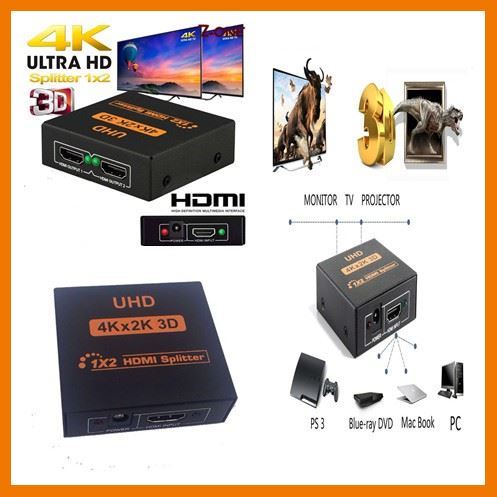 HOT!!ลดราคา HDMI Splitter 1x2 Port Repeater Amplifier With Power Adapter New QMTL ##ที่ชาร์จ แท็บเล็ต ไร้สาย เสียง หูฟัง เคส Airpodss ลำโพง Wireless Bluetooth โทรศัพท์ USB ปลั๊ก เมาท์ HDMI สายคอมพิวเตอร์