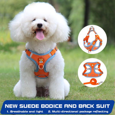 Adjustable Vest-style Dog Harness Pet Breathable Harness And Leash Set Puppies Walking Dog Leash Reflective Cat Dog Accessories