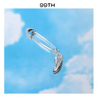 99th The anchor pin single crystals earring ต่างหูเข็มกลัดตัวเรือนเงินประดับจี้รูปเขี้ยวฝังคริสตัล