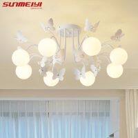 SUNMEIYI โคมไฟห้องนอน Lampu Gantung Ruang Tamu ห้องรับประทานอาหารลายดอกไม้สวยงาม,โคมไฟ Hiasan Interior ห้องโคมไฟติดเพดานแบบเรียบง่ายสำหรับไฟเพดานสมัยใหม่