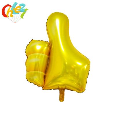 1 pcs Large gold Thumb up balloons baby birthday party photo background wall decoration foil balloon Gesture Helium balloon Balloons