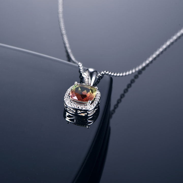 tkj-tourmaline-necklace-pendant-necklace-silver-chain-cushion-cut-tourmaline-personalized-jewelry