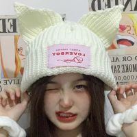 【YD】 Hip-hop Ear Knitted Wool Hat Fashion Hooded Cap Warm Pig Woolen Hats Design Kpop Personality Bonnet