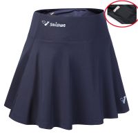 ♦ Womens sports short skirt quick-drying breathable badminton tennis hakama yoga fitness running marathon half-length pleated skirt