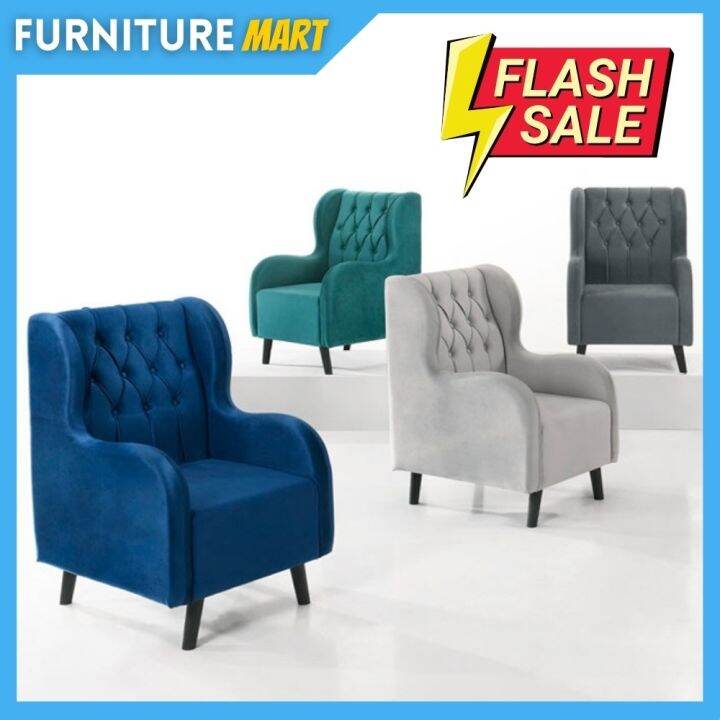 Single sofa chair Furniture Mart LUCIE single seater velvet fabric